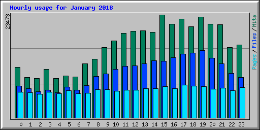 Hourly usage for January 2018